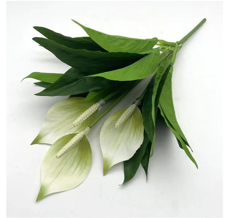 Artificial Anthurium Potted Plant – Lifelike Green Plant Desktop Ornament for Home, Office, and Wedding Decoration