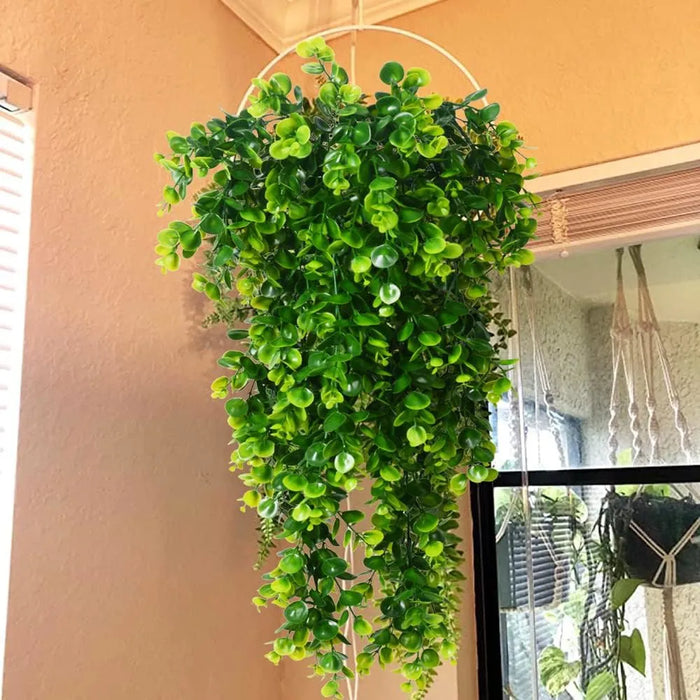 5-Head Artificial Fern Vine – Plastic Hanging Plant for Christmas Wreath, Wedding Arch, Garden Decor, and DIY Projects