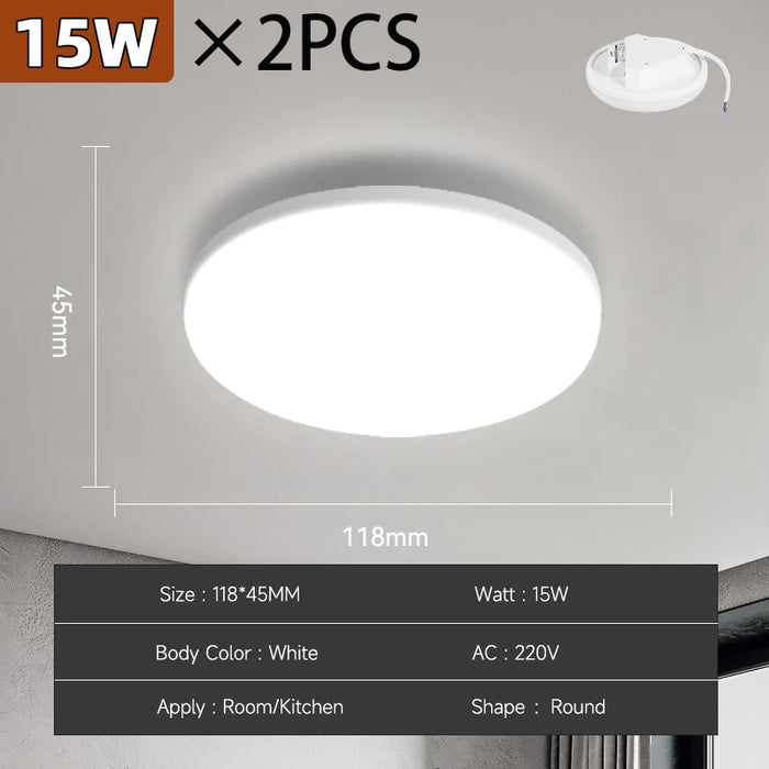 Modern LED Ceiling Lamp – 18W/30W/40W/72W Round Ceiling Light for Living Room, Bedroom, Kitchen, and Bathroom