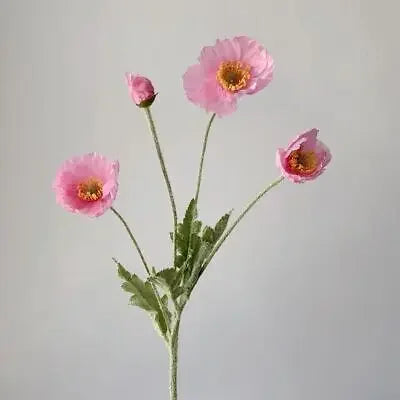 Artificial Poppies Silk Flower Bouquet – Lifelike Papaver Rhoeas for Wedding, Home, Photography, and Event Decor – 60cm Stem