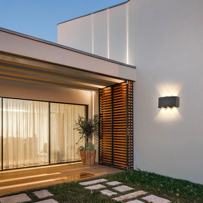 LED Outdoor Aluminum Alloy Waterproof Wall Lamp – Up and Down Luminous Exterior Corridor Light, IP65 Waterproof for Aisles, Patios, and Outdoor Spaces