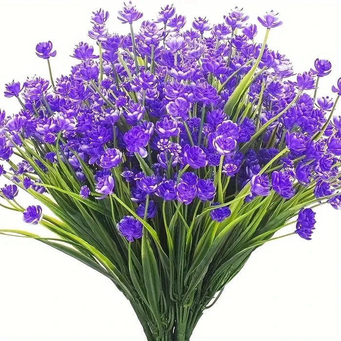 12 Bundles Artificial Flowers – Outdoor UV Resistant Fake Flowers, Premium Oxidation-Resistant Floral Decor for Garden, Balcony, Patio & Party
