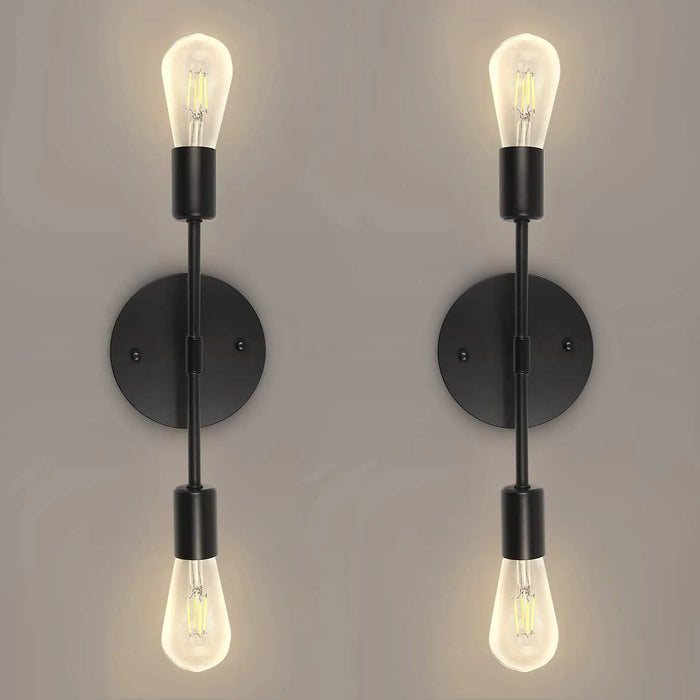 Vintage 3-Head Wall Lamp – Modern Black Metal E27 LED Bathroom Mirror Light for Bedroom, Living Room, Hallway, and Aisle
