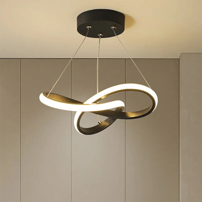 Modern LED Line Pendant Light – 24/30cm Aluminum Hanging Lamp for Entrance, Living Room, and Restaurant Indoor Lighting