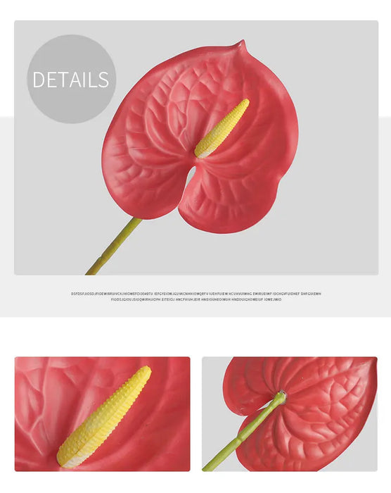 Artificial Red Palm Plant – 3D Printed Simulation Flower for Living Room, Home, and Wedding Decoration – Realistic Fake Palm Leaf