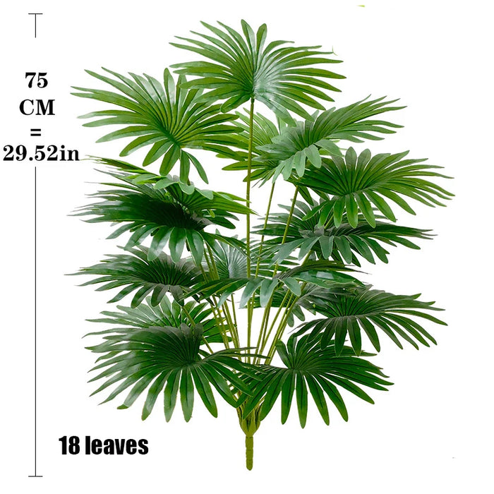 Artificial Tropical Tung Palm Tree – Large Floor Standing Fake Plant with Nordic Style Green Leaves for Home and Garden Décor