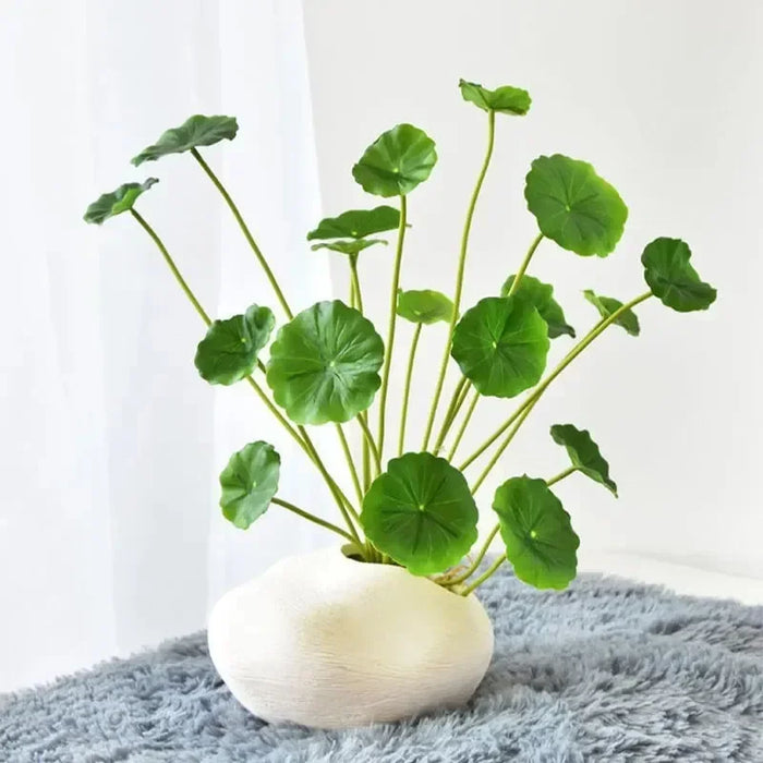 Artificial Lotus Plant with Eucalyptus Leaves – Real Touch Faux Branch for Home & Office Décor