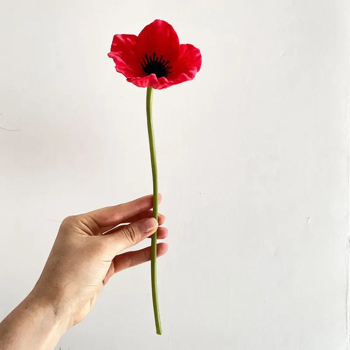 5PCS 29CM Artificial Mini Poppy Flowers – Silk Simulation Poppy Decor for Home, Weddings, and Photography Props