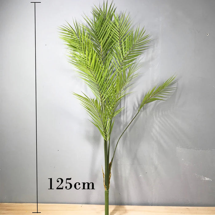 125cm Large Artificial Palm Tree – Tropical Fake Monstera Plant with Green Palm Leaves for Home, Garden, and Office Décor