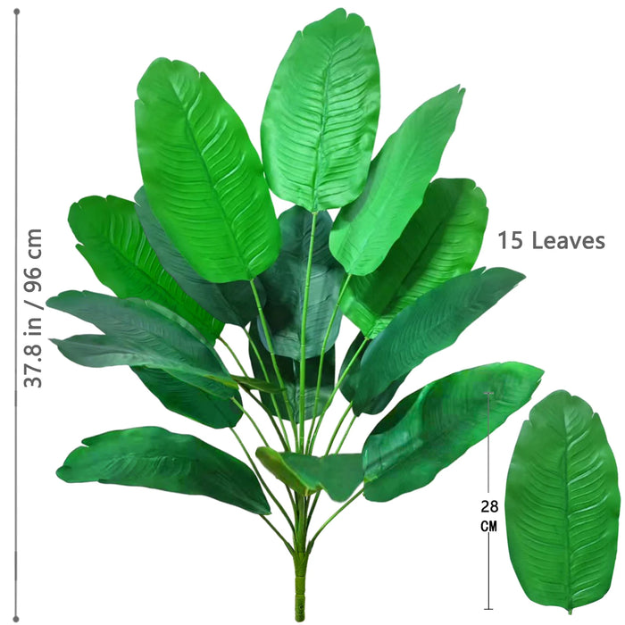 65-125cm Large Artificial Tropical Palm Tree – Real Touch Fake Banana Plant with 24 Leaves for Home, Garden, and Outdoor Decor