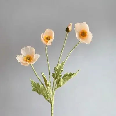 Artificial Poppies Silk Flower Bouquet – Lifelike Papaver Rhoeas for Wedding, Home, Photography, and Event Decor – 60cm Stem