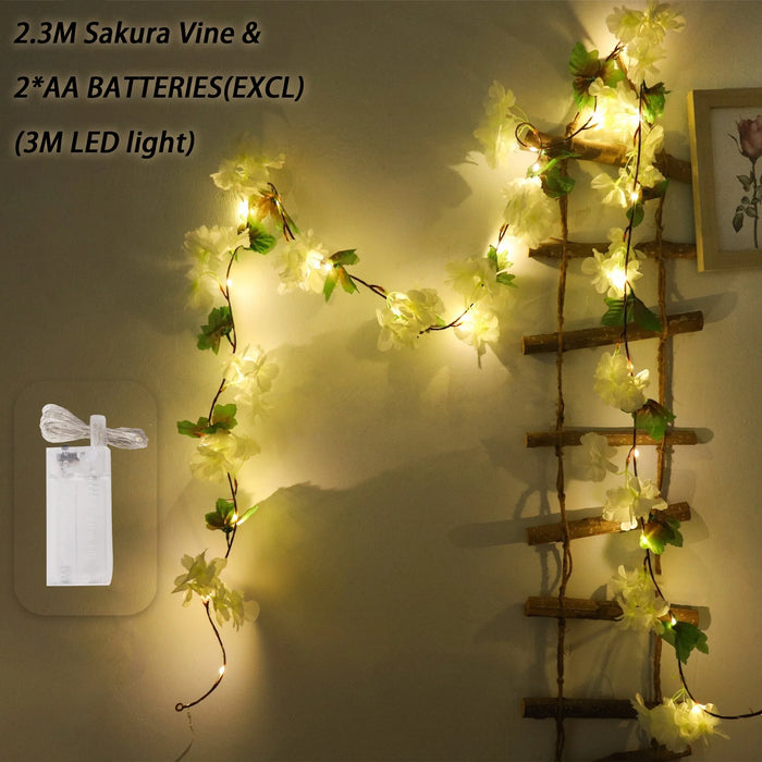 180CM Artificial Sakura Flowers Vine – Wedding Garden Arch, Home Party Decoration, Christmas Bridal Silk Flowers