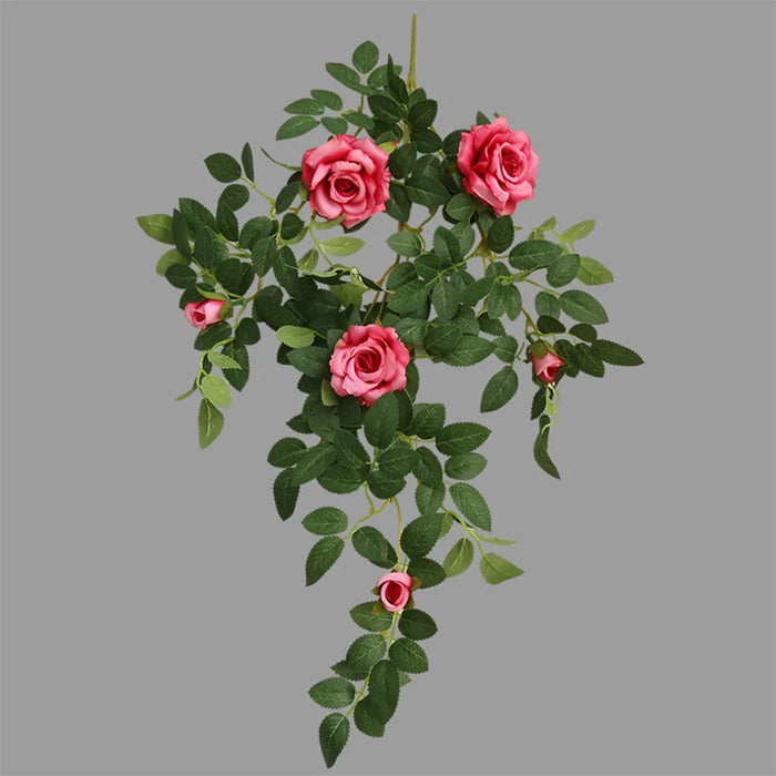 Rose Vine Wall Hanging Flower Decor – Silk Floral Rattan for Wedding, Reception, Party, and Home Decoration (66cm)