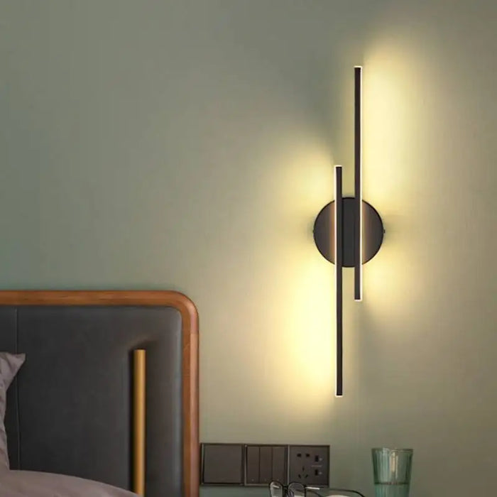 Modern Dual-Line LED Wall Lamp – Dimmable Up & Down Wall Light for Bedroom, Study, Dining Room, and TV Background Decor