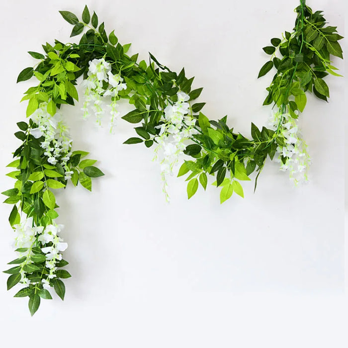 180cm Artificial Wisteria Garland – Fake Ivy Vine for Wedding Arch, Room, Garden, Baby Shower & Floral Decorations
