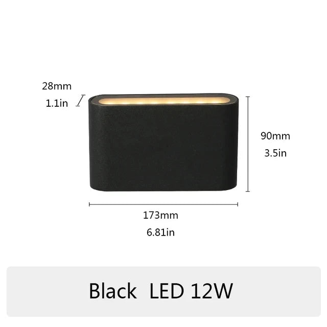 Outdoor Waterproof LED Porch Lights – Dual-Head Up & Down Wall Lamp, IP65 Rated, Modern Aluminum 6W/12W AC85-265V for Indoor & Outdoor Use