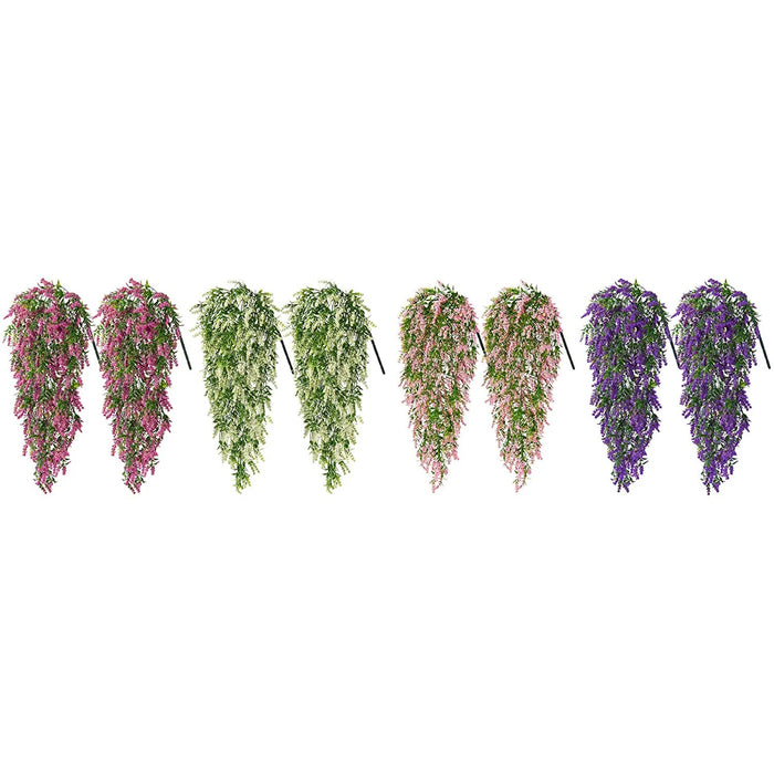 2PCS Artificial Baby's Breath Flowers & Ivy Vine – Faux Lavender Hanging Plants for Wedding, Garden, and Home Decoration
