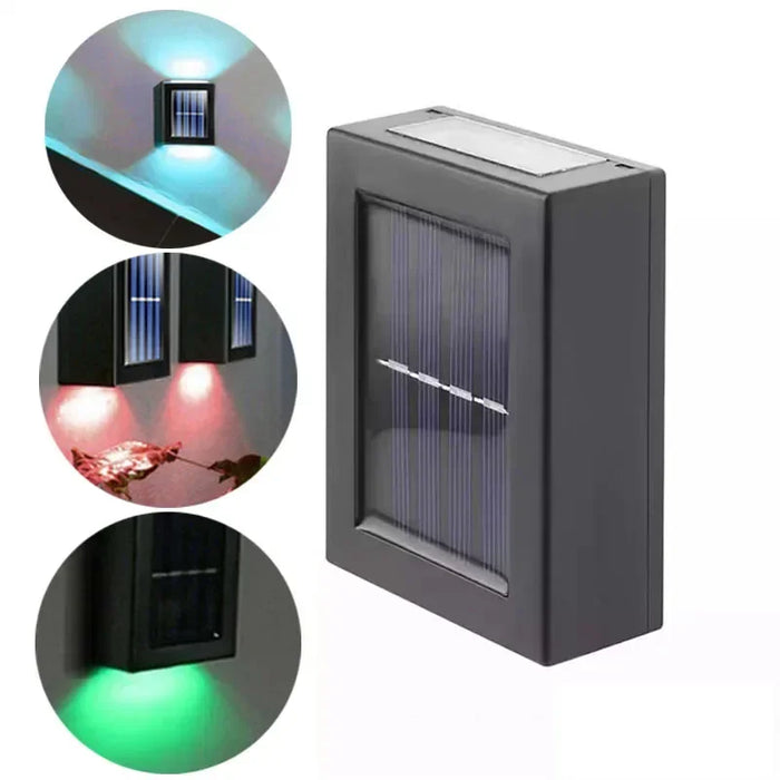Solar Up and Down Spot Lights Outdoor – Waterproof, Solar-Powered Wall Lamp for Garden, Fence, and Pathway Lighting – Decorative, Energy-Efficient
