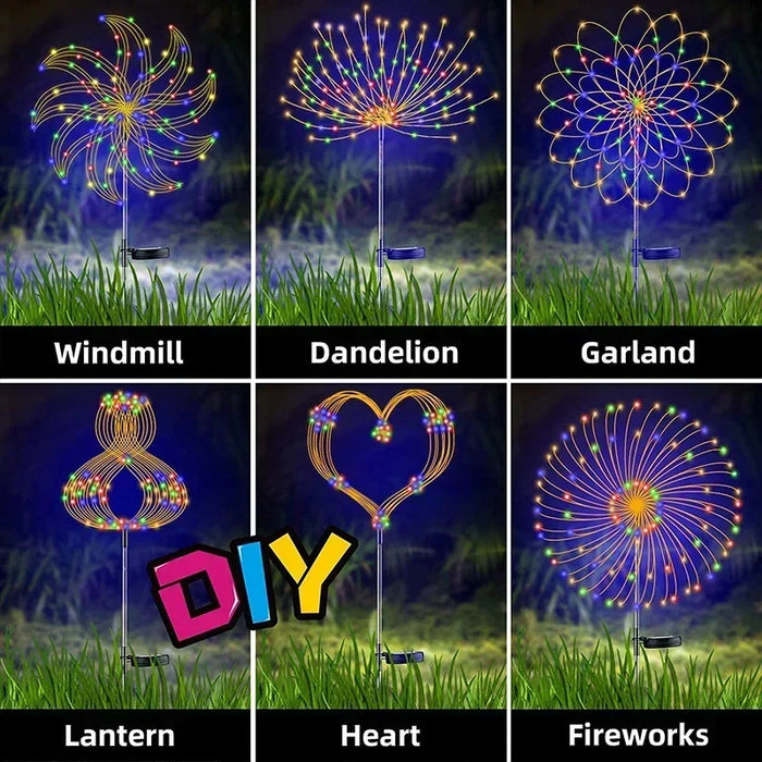 Solar LED Firework Fairy Lights – Outdoor Garden Decoration for Patio, Yard, Pathway, Christmas, Wedding & Holiday