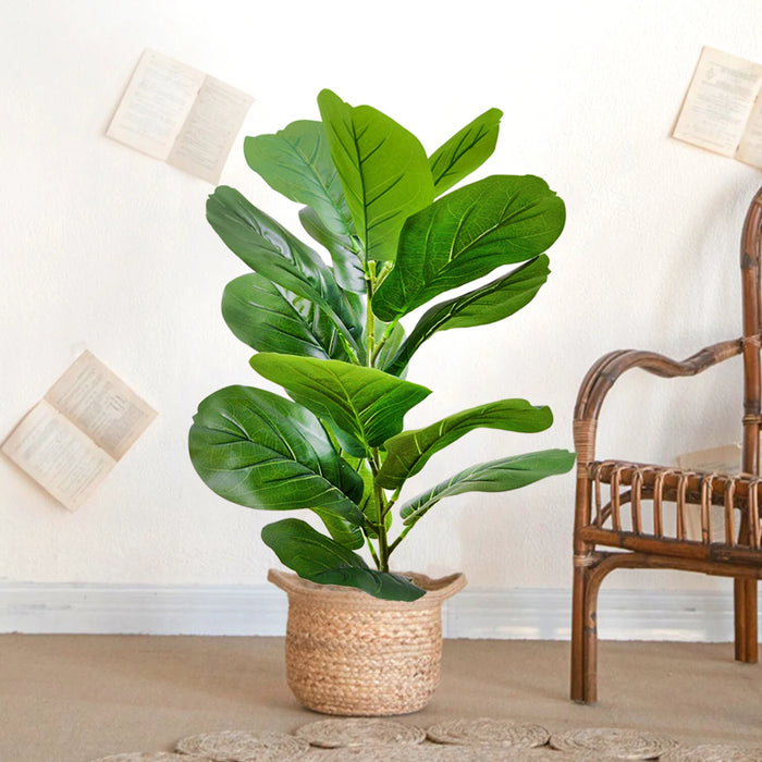 Artificial Violin Ficus Tree – 45-63cm Nordic Style Potted Plant for Home, Office, and Garden Decoration