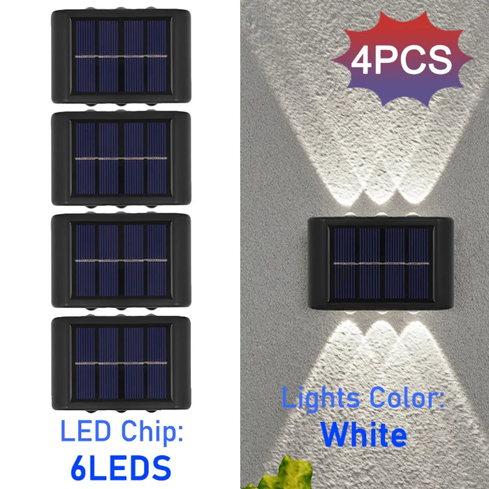 Solar Wall Lights Outdoor – 10 LED Waterproof Security Lamp with Automatic Sensor for Garden, Fence, Porch, and Yard Decoration (Warm/White Light, IP65)