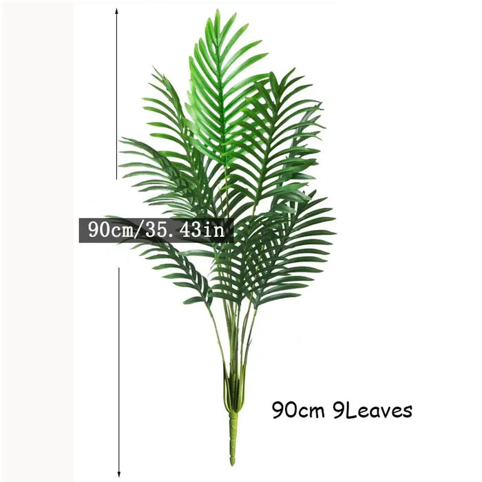 59in Artificial Palm Tree with Monstera Leaves – Large Fake Tropical Plant for Home, Garden, Shop, and Party Decor