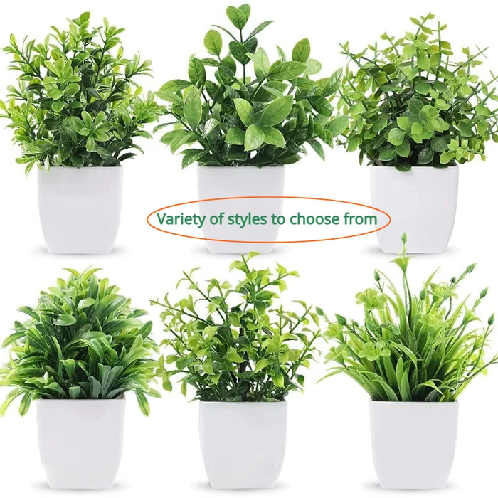 Artificial Bonsai Green Eucalyptus Flower Potted Plant – Fake Plant for Indoor, Outdoor, Home, Bedroom, and Garden Decoration