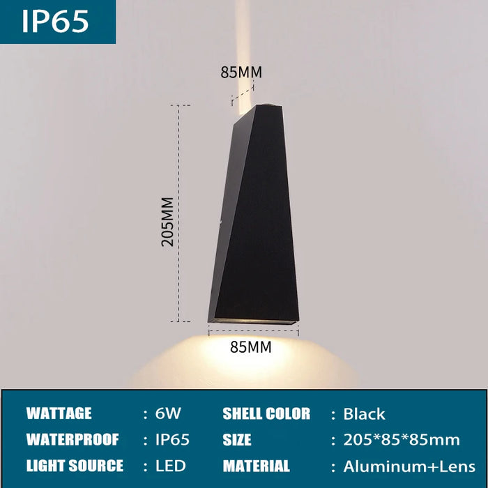 IP65 Waterproof LED Wall Lamp – 6W & 10W Outdoor Modern Nordic Wall Sconce for Porch, Garden, and Indoor Spaces (85-265V)