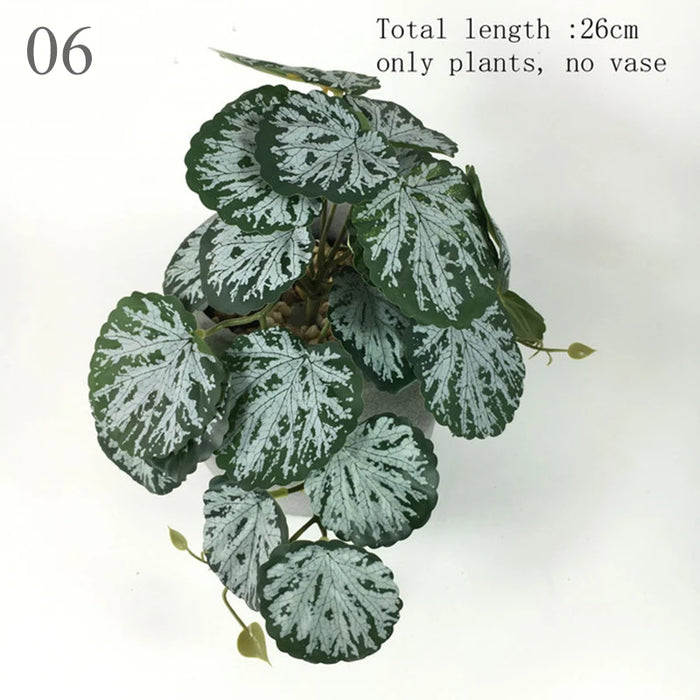 Artificial Turtle Back Leaf Vine – Realistic Rattan Potted Ornament for Home, Wedding, and Garden Decor