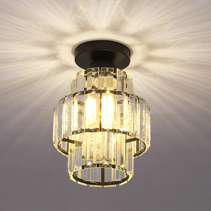 Elegant Crystal E27 Ceiling Chandelier – Contemporary Home Decor Ceiling Lamp for Living Room, Dining Room, Hallway, and More