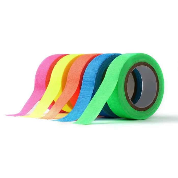 Fluorescent UV Cotton Tape – Glow in the Dark Neon Gaffer Tape for Party Decorations, Safety Warning, and Home Decor