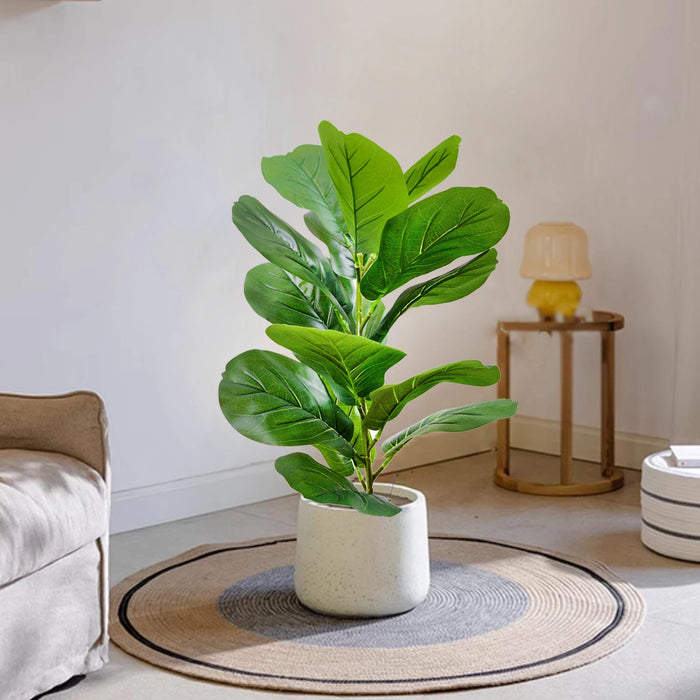 Artificial Violin Ficus Tree – 45-63cm Nordic Style Potted Plant for Home, Office, and Garden Decoration