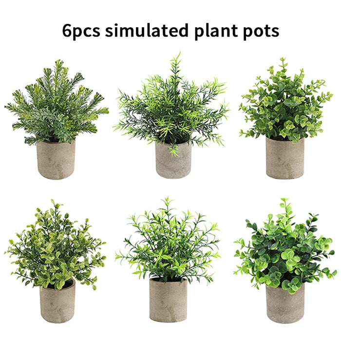 Artificial Eucalyptus Plant in Pot – Small Fake Bonsai for Home, Office, and Restaurant Desk Decoration