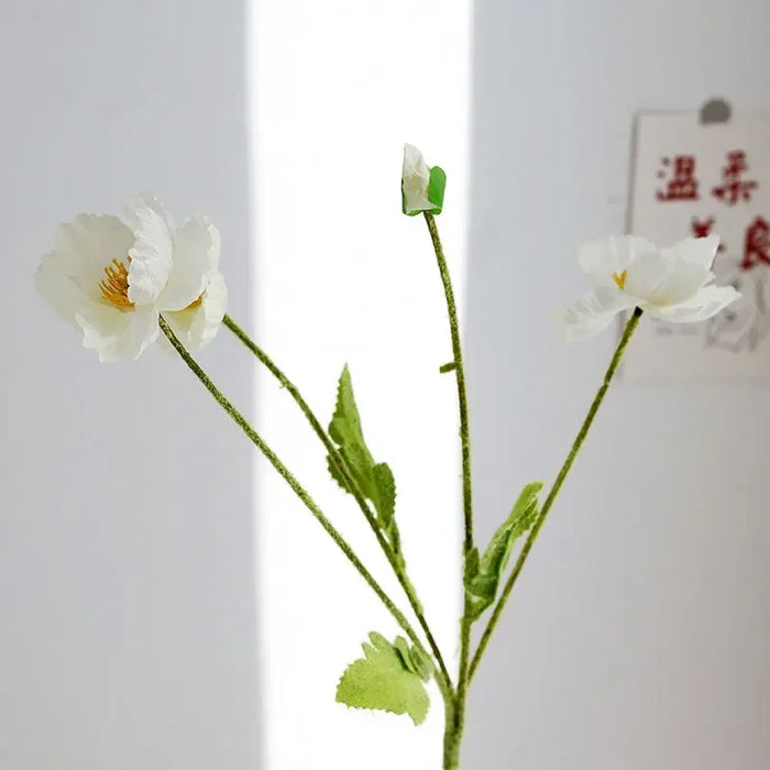 Artificial Poppy Flowers Bouquet – Silk Wedding & Home Decoration, Lifelike Faux Flowers for Parties, Car, and Indoor Decor
