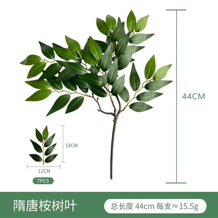 Artificial Eucalyptus Leaves and Apple Leaf Table Flower Arrangement – Realistic Green Faux Plants for Home, Office, and Bridal Shower Decor