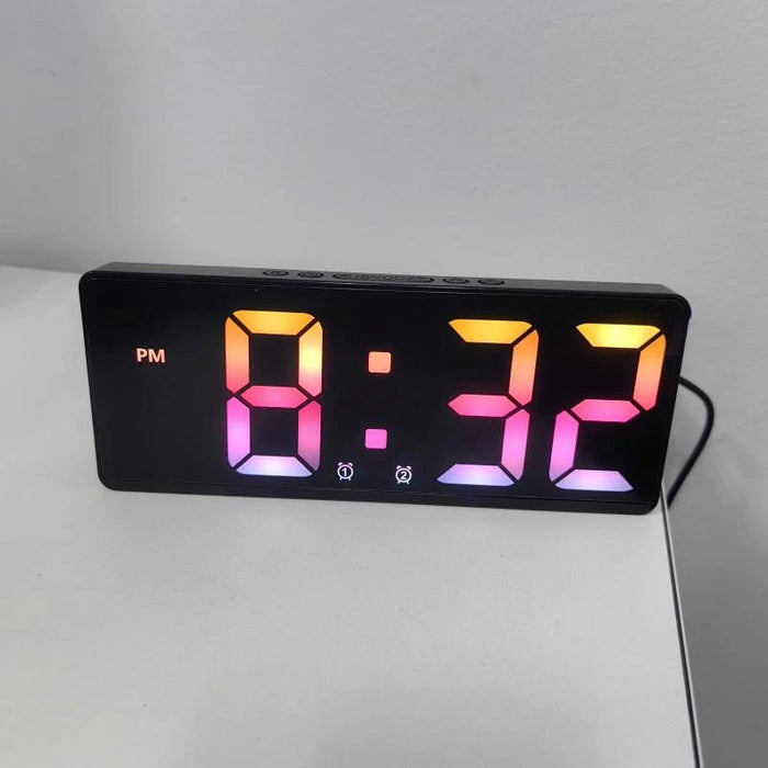 Voice Control Digital Alarm Clock with Temperature Display – Snooze, Night Mode, Dual Alarms, 12/24H LED Clock with Anti-Disturb Feature