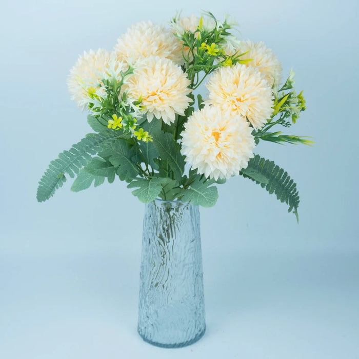 Large Artificial Chrysanthemum Flower Balls – 12 Forks, 8 Heads, 48cm Wedding & Home Décor, Faux Flowers Bouquet
