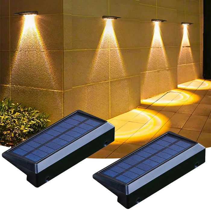 4 LED Solar Outdoor Garden Lamps – Waterproof Decorative Lighting for Balcony, Fence, Yard, and Pathway – Solar Powered, Ambient Sunlight Lights, IP65 Waterproof