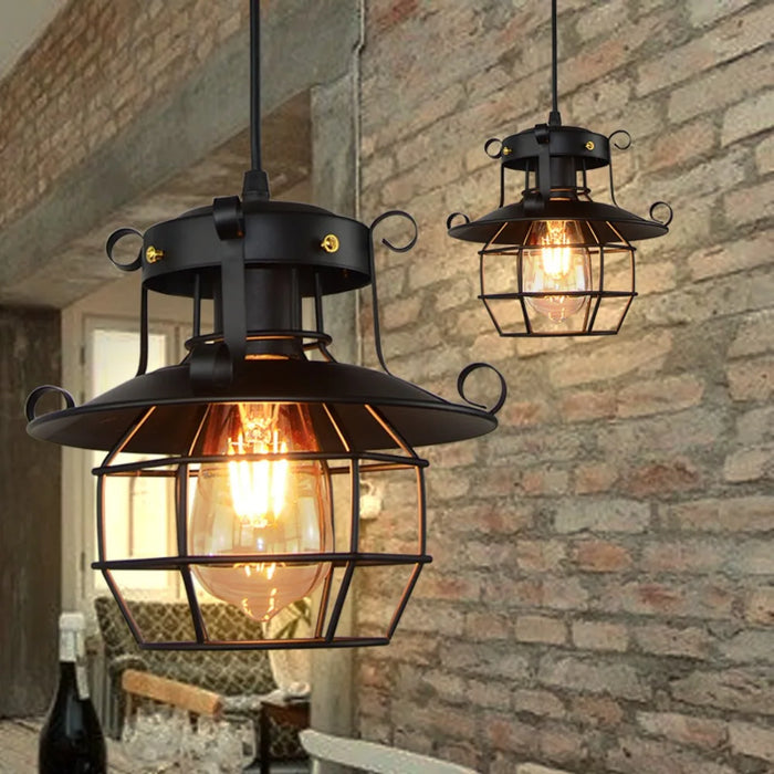 Industrial Retro Chandelier – Nostalgic Hanging Pendant Light for Bar, Restaurant, Aisle, or Bedroom