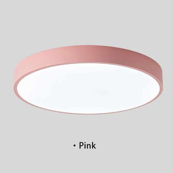 Modern Macaron LED Ceiling Light – Nordic Circular Minimalist Design for Living Room, Bedroom, and Study