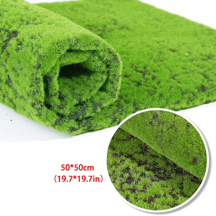 Artificial Grass Rug – 50/100cm Fake Moss Lawn Turf for Garden, Wedding, and Home Decor – Green Landscape Mat Carpet