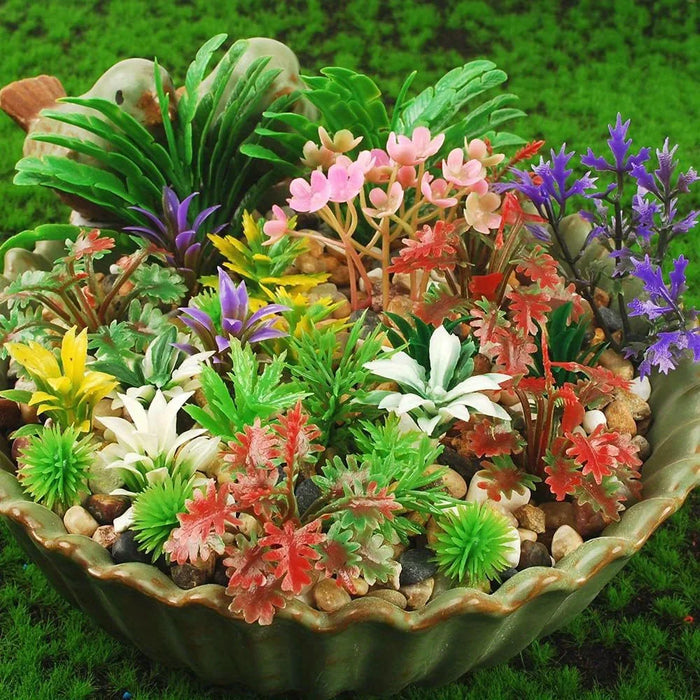 45pcs Miniature Shrubs & Bushes - Colorful Model Plants for Train Railways, Sand Scenery, Military Layouts & Architecture