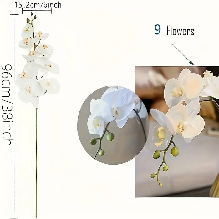 3Pcs Artificial Butterfly Orchid Bouquet – 38 Inch Faux Flowers for Wedding, Home, Garden, and Party Decorations