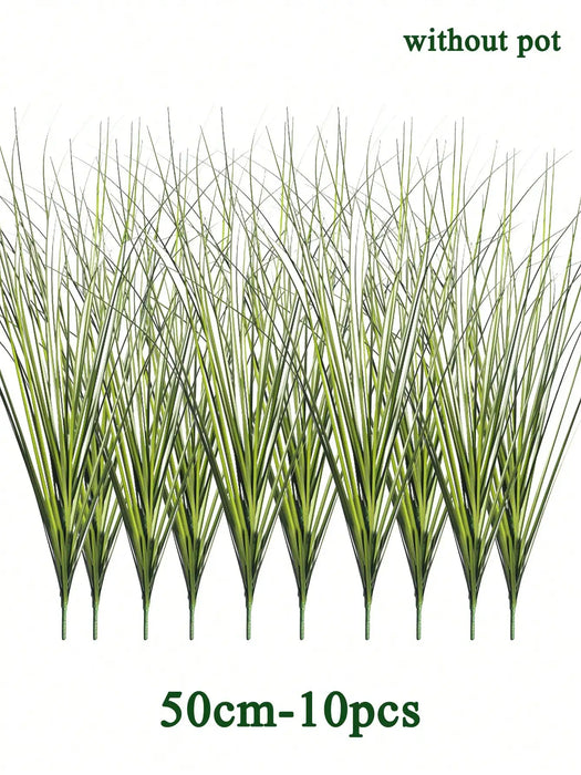 Large Artificial Reed Grass – Faux Onion Grass Plants for Wedding, Garden, and Office Décor – PVC Tropical Green Leaves Bouquet (50-95cm)