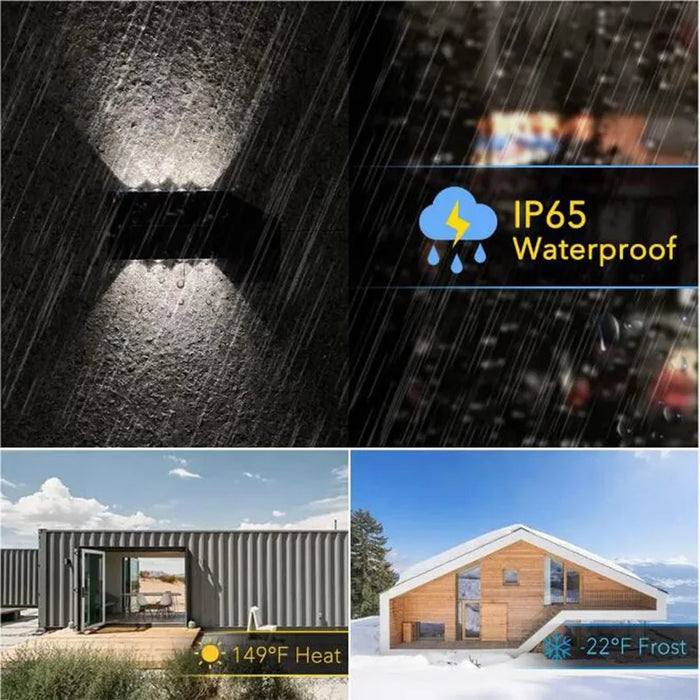 Solar Wall Lamp – Waterproof Outdoor LED Light for Garden, Porch, Yard, and Balcony – Up and Down Illumination with Solar Power