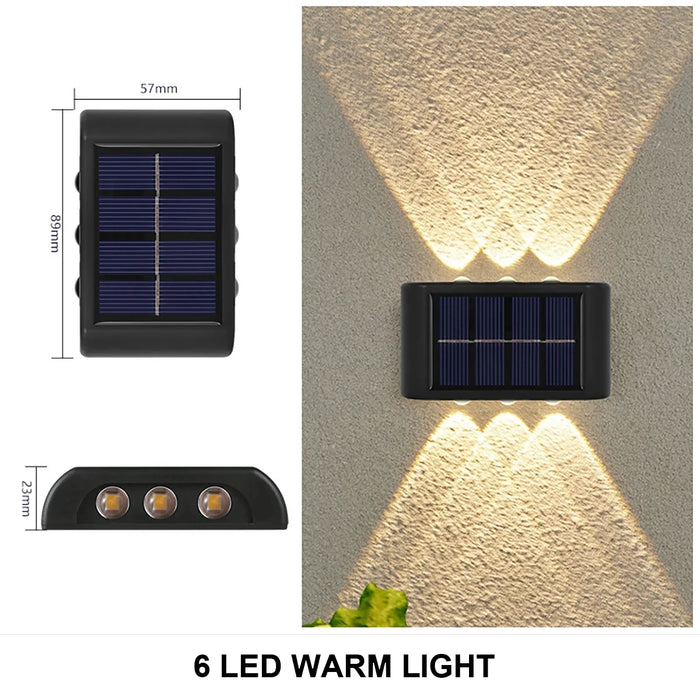 Solar Wall Lamp – Waterproof Outdoor LED Light for Garden, Porch, Yard, and Balcony – Up and Down Illumination with Solar Power