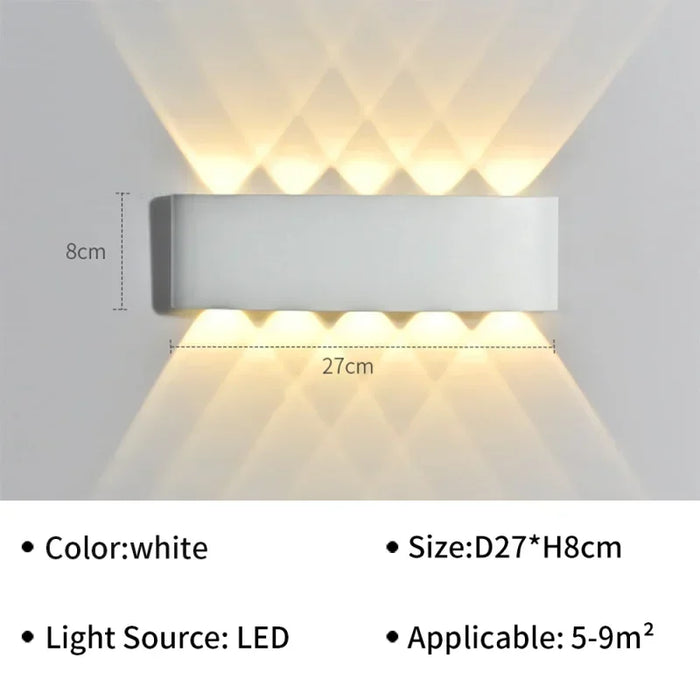 IP65 Waterproof LED Wall Lamp – Modern Outdoor Garden Sconce, Living Room Spotlight Lighting, Black Wall Mounted