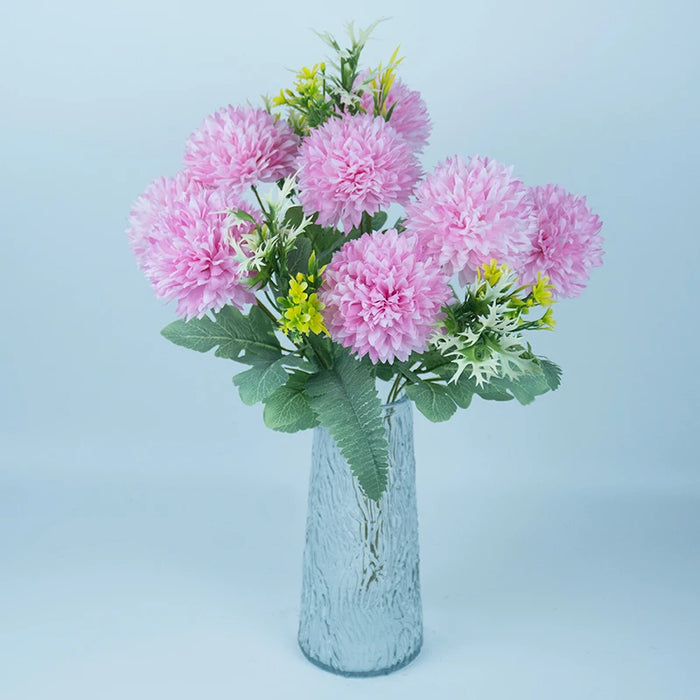 Large Artificial Chrysanthemum Flower Balls – 12 Forks, 8 Heads, 48cm Wedding & Home Décor, Faux Flowers Bouquet