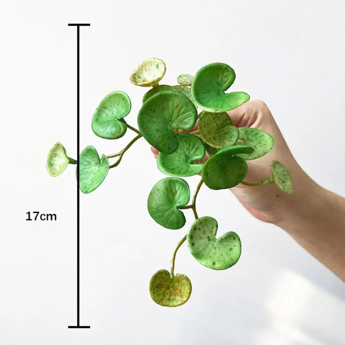 Soft Glue Artificial Green Copper Coin Grass – Faux Succulent Plant Wall Hanging for Home & Office Décor