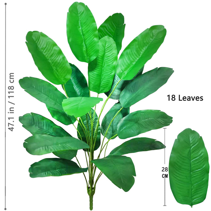 65-125cm Large Artificial Tropical Palm Tree – Real Touch Fake Banana Plant with 24 Leaves for Home, Garden, and Outdoor Decor